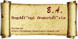Bogdányi Anasztázia névjegykártya